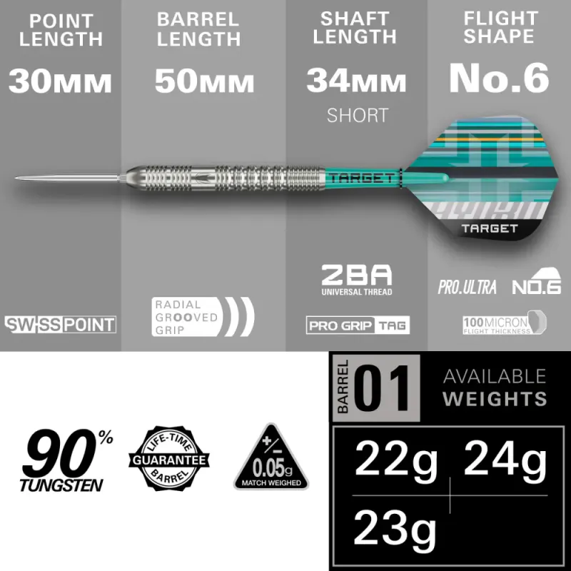 Target Hydro 01 90%tungsten 24g Swiss stålspiss